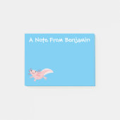 Cute roze happy axolotl post-it® notes (Voorkant)