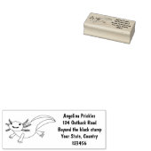 Cute roze happy axolotl rubberstempel (Gestempeld)