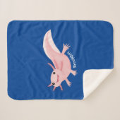 Cute roze happy axolotl sherpa deken (Voorkant (horizontaal))