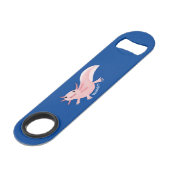 Cute roze happy axolotl speed flessenopener (Voorkant Gekanteld)