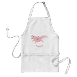 Cute roze happy axolotl standaard schort