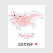 Cute roze happy axolotl sticker (Vel)