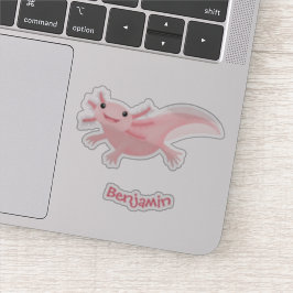 Cute roze happy axolotl sticker