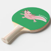 Cute roze happy axolotl tafeltennisbatje (Voorkant Gekanteld)