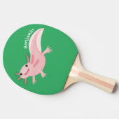 Cute roze happy axolotl tafeltennisbatje (Zijkant)