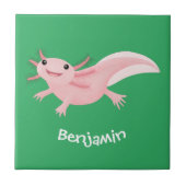 Cute roze happy axolotl tegeltje (Voorkant)