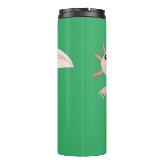 Cute roze happy axolotl thermosbeker (Achterkant)