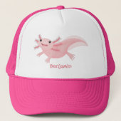 Cute roze happy axolotl trucker pet (Voorkant)