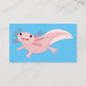 Cute roze happy axolotl visitekaartje (Achterkant)