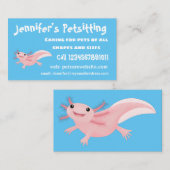 Cute roze happy axolotl visitekaartje (Voorkant / Achterkant)