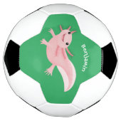Cute roze happy axolotl voetbal (Gedraaid)