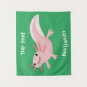 Cute roze happy axolotl wandkleed (Voorkant)