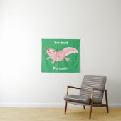Cute roze happy axolotl wandkleed (In Situ (horizontaal))
