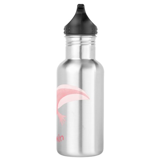 Cute roze happy axolotl waterfles  (Rechts)