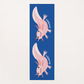 Cute roze happy axolotl yogamat (Voorkant)