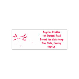Cute roze happy axolotl  zelfinktende stempel