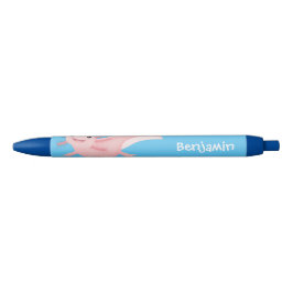 Cute roze happy axolotl zwarte inkt pen