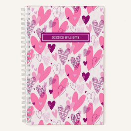 Cute roze hardewarmband Pattern Sweet Love Notitieboek