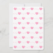 Cute Roze Hart Baby Shower Uitnodiging (Achterkant)