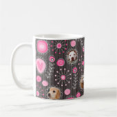 Cute Roze Hart en Bloem Hondenmoeder Fotocollage Koffiemok (Links)