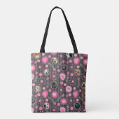 Cute Roze Hart en Bloem Hondenmoeder Fotocollage Tote Bag (Achterkant)