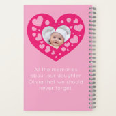 Cute roze hart fotolijstje aandenken notitieboek (Achterkant)