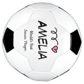 Cute roze hart gepersonaliseerd voetbal voor meisj (Gedraaid)