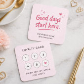 Cute Roze Hart Glitter Tekst Goede Dagen QR-code Vierkante Visitekaartje