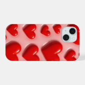 Cute Roze Hart iPhone 15 Hoesje  (Achterkant horizontaal)