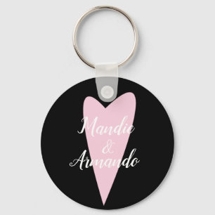 Cute Roze Hart Koppels Naam Sleutelhanger