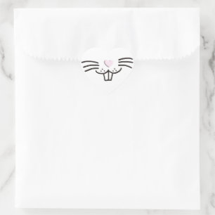 Cute roze hart Paashaas gezicht grappig Sticker