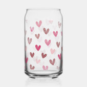 Cute Roze Hart Patroon – Romantisch & Stijlvol Ont Blikvorm Glas (Achterkant)