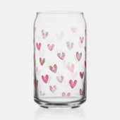 Cute Roze Hart Patroon – Romantisch & Stijlvol Ont Blikvorm Glas (Links)