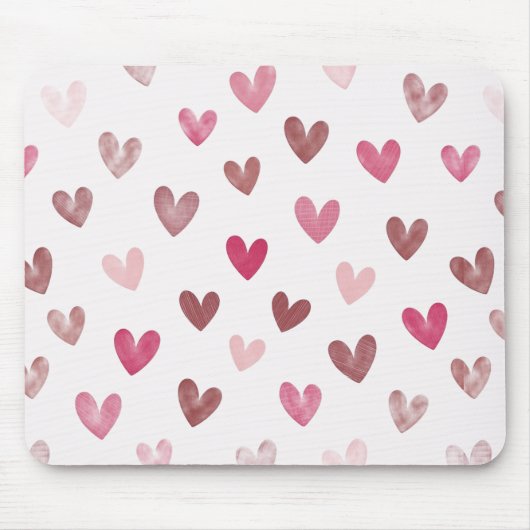 Cute Roze Hart Patroon – Romantisch & Stijlvol Ont Muismat (Voorkant)