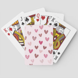 Cute Roze Hart Patroon – Romantisch & Stijlvol Ont Pokerkaarten