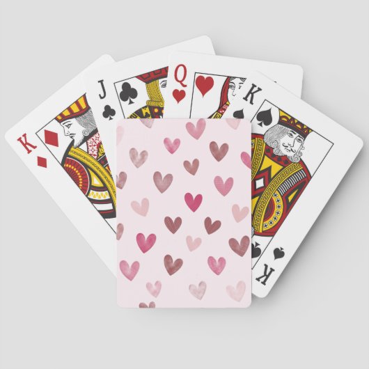 Cute Roze Hart Patroon – Romantisch & Stijlvol Ont Pokerkaarten (Achterkant)
