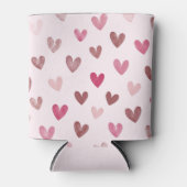 Cute Roze Hart Patroon – Romantisch &Stijlvol Ontw Blikjeskoeler (Voorkant)