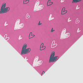Cute Roze Hart Potloodschets Valentijnsdag Tissuepapier (Detail)