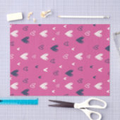Cute Roze Hart Potloodschets Valentijnsdag Tissuepapier (Craft)
