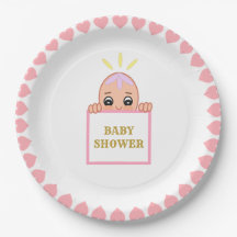 Cute Roze Harten Baby Shower