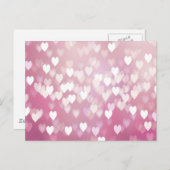 Cute roze harten briefkaart (Voorkant / Achterkant)