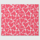 Cute roze harten cadeaupapier (Vlak)