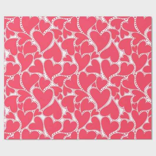 Cute roze harten cadeaupapier (Vlak)