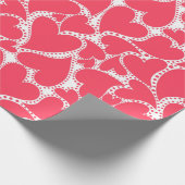 Cute roze harten cadeaupapier (Hoek)