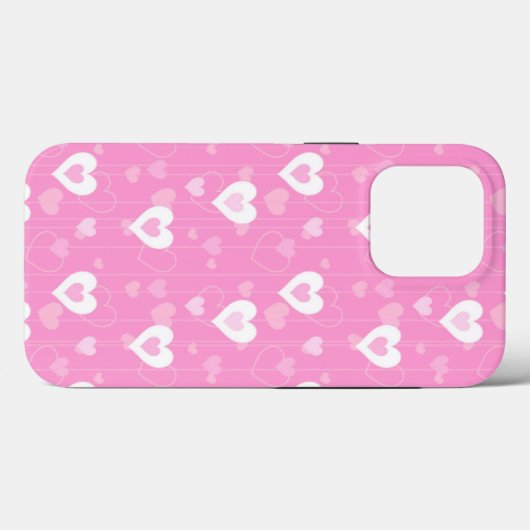 Cute roze harten Case-Mate iPhone case (Achterkant (horizontaal))