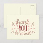 Cute Roze Harten Dank Je Wel   Briefkaart (Voorkant / Achterkant)