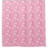 Cute Roze Harten Meisjes Badkamer Douchegordijn (Voorkant)
