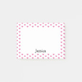 Cute roze harten op White Girly Name Post the Note (Voorkant)