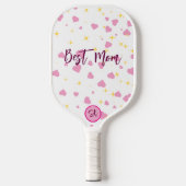 Cute Roze Harten Pickleball Paddle Cadeau voor Moe (Voorkant)