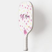 Cute Roze Harten Pickleball Paddle Cadeau voor Moe (Links)